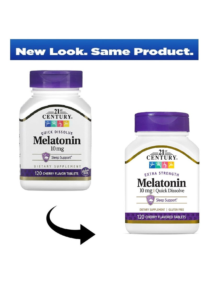 القرن الحادي والعشرون أقراص الميلاتونين سريعة الذوبان الكرز 10 ملغ 120 عدد - Image 1